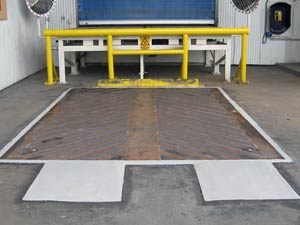 Belzona 4154 used to resurface loading bay and grip system applied