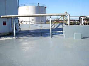 Containment area protected and expansion joints sealed using Belzona 4521 (Magma-Flex Fluid)